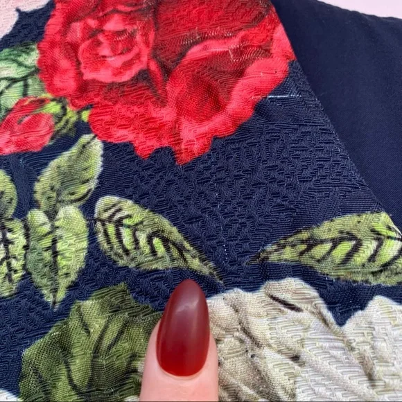 Women's Blugirl Blumarine Sleeveless Multicolor Rose Floret Dress, Small - Picture 13 of 14